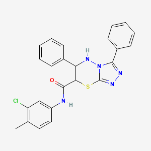 molecular formula C24H20ClN5OS B15021627 N-(3-chloro-4-methylphenyl)-3,6-diphenyl-6,7-dihydro-5H-[1,2,4]triazolo[3,4-b][1,3,4]thiadiazine-7-carboxamide 