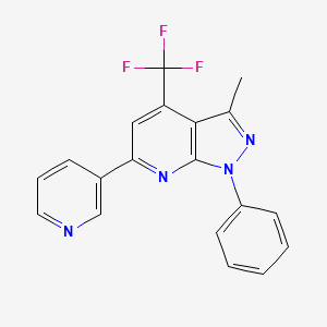 molecular formula C19H13F3N4 B15021628 3-methyl-1-phenyl-6-pyridin-3-yl-4-(trifluoromethyl)-1H-pyrazolo[3,4-b]pyridine 