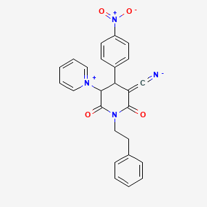 3-Cyano-4-(4-nitrophenyl)-6-oxo-1-phenethyl-5-(1-pyridiniumyl)-1,4,5,6-tetrahydro-2-pyridinolate