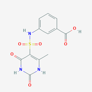 molecular formula C12H11N3O6S B15021644 Benzoic acid, 3-(6-methyl-2,4-dioxo-1,2,3,4-tetrahydro-pyrimidine-5-sulfonylamino)- 