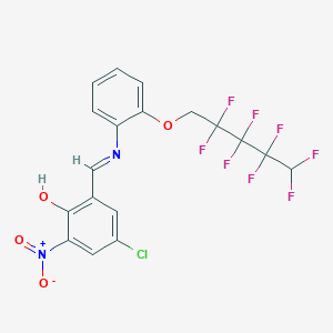 4-chloro-2-nitro-6-[(E)-({2-[(2,2,3,3,4,4,5,5-octafluoropentyl)oxy]phenyl}imino)methyl]phenol