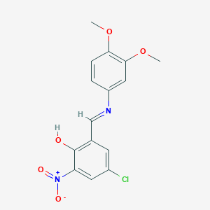 4-Chloro-2-[(E)-[(3,4-dimethoxyphenyl)imino]methyl]-6-nitrophenol