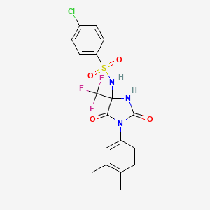 4-chloro-N-[1-(3,4-dimethylphenyl)-2-hydroxy-5-oxo-4-(trifluoromethyl)-4,5-dihydro-1H-imidazol-4-yl]benzenesulfonamide