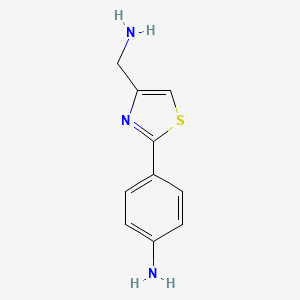 molecular formula C10H11N3S B1502180 4-(4-Aminomethyl-thiazol-2-YL)-phenylamine CAS No. 885280-72-8