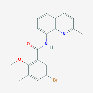 molecular formula C19H17BrN2O2 B15021804 5-bromo-2-methoxy-3-methyl-N-(2-methylquinolin-8-yl)benzamide 