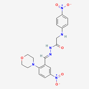 molecular formula C19H20N6O6 B15021807 N'-[(E)-[2-(Morpholin-4-YL)-5-nitrophenyl]methylidene]-2-[(4-nitrophenyl)amino]acetohydrazide 