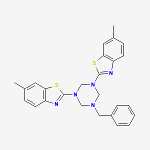 2-[3-Benzyl-5-(6-methyl-1,3-benzothiazol-2-yl)-1,3,5-triazinan-1-yl]-6-methyl-1,3-benzothiazole