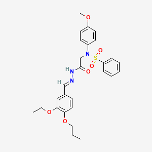 molecular formula C27H31N3O6S B15021847 N-({N'-[(E)-(3-Ethoxy-4-propoxyphenyl)methylidene]hydrazinecarbonyl}methyl)-N-(4-methoxyphenyl)benzenesulfonamide 