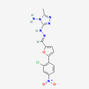 3-[(2E)-2-{[5-(2-chloro-4-nitrophenyl)furan-2-yl]methylidene}hydrazinyl]-5-methyl-4H-1,2,4-triazol-4-amine