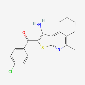 (1-Amino-5-methyl-6,7,8,9-tetrahydrothieno[2,3-c]isoquinolin-2-yl)(4-chlorophenyl)methanone