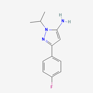 molecular formula C12H14FN3 B1502189 3-(4-Fluorophenyl)-1-isopropyl-1H-pyrazol-5-amine CAS No. 1017781-32-6