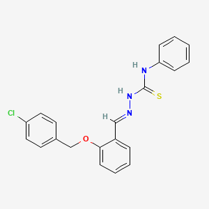 molecular formula C21H18ClN3OS B15021892 2-((4-Chlorobenzyl)oxy)benzaldehyde N-phenylthiosemicarbazone CAS No. 351188-92-6