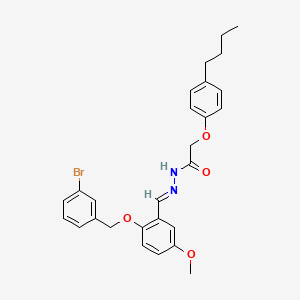 N'-[(E)-{2-[(3-bromobenzyl)oxy]-5-methoxyphenyl}methylidene]-2-(4-butylphenoxy)acetohydrazide