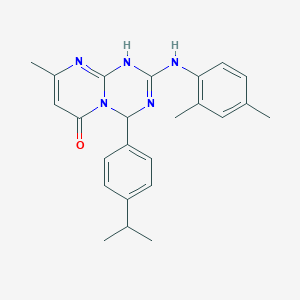 2-[(2,4-dimethylphenyl)amino]-4-(4-isopropylphenyl)-8-methyl-1,4-dihydro-6H-pyrimido[1,2-a][1,3,5]triazin-6-one