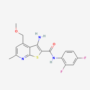 molecular formula C17H15F2N3O2S B15021907 3-amino-N-(2,4-difluorophenyl)-4-(methoxymethyl)-6-methylthieno[2,3-b]pyridine-2-carboxamide 