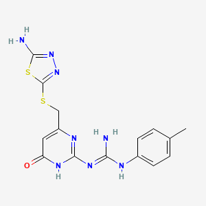 1-(4-{[(5-Amino-1,3,4-thiadiazol-2-yl)sulfanyl]methyl}-6-hydroxypyrimidin-2-yl)-3-(4-methylphenyl)guanidine