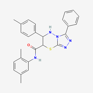 molecular formula C26H25N5OS B15021928 N-(2,5-dimethylphenyl)-6-(4-methylphenyl)-3-phenyl-6,7-dihydro-5H-[1,2,4]triazolo[3,4-b][1,3,4]thiadiazine-7-carboxamide 