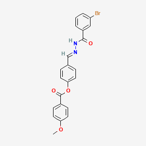 4-[(E)-{2-[(3-bromophenyl)carbonyl]hydrazinylidene}methyl]phenyl 4-methoxybenzoate