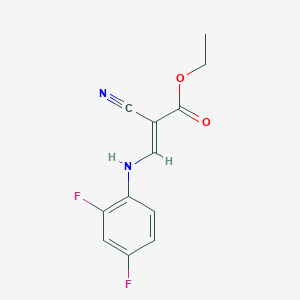 molecular formula C12H10F2N2O2 B1502194 2-cyano-3-[(2,4-difluorophényl)amino]prop-2-énoate d'éthyle CAS No. 934070-76-5