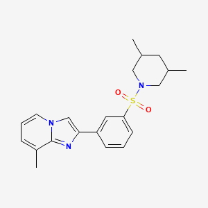 molecular formula C21H25N3O2S B15021941 2-{3-[(3,5-Dimethylpiperidin-1-yl)sulfonyl]phenyl}-8-methylimidazo[1,2-a]pyridine 