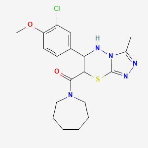 molecular formula C19H24ClN5O2S B15021968 azepan-1-yl[6-(3-chloro-4-methoxyphenyl)-3-methyl-6,7-dihydro-5H-[1,2,4]triazolo[3,4-b][1,3,4]thiadiazin-7-yl]methanone 