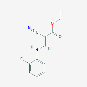 molecular formula C12H11FN2O2 B1502200 Ethyl 2-cyano-3-[(2-fluorophenyl)amino]prop-2-enoate CAS No. 934070-55-0