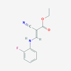 molecular formula C12H11FN2O2 B1502200 Ethyl-2-Cyano-3-[(2-Fluorphenyl)amino]prop-2-enoat CAS No. 934070-55-0