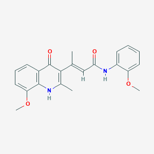 (E)-3-(4-Hydroxy-8-methoxy-2-methylquinolin-3-YL)-N-(2-methoxyphenyl)but-2-enamide