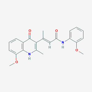 molecular formula C22H22N2O4 B1502203 (E)-3-(4-羟基-8-甲氧基-2-甲基喹啉-3-基)-N-(2-甲氧基苯基)丁-2-烯酰胺 CAS No. 1072944-93-4