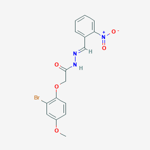 molecular formula C16H14BrN3O5 B15022030 2-(2-bromo-4-methoxyphenoxy)-N'-[(E)-(2-nitrophenyl)methylidene]acetohydrazide 