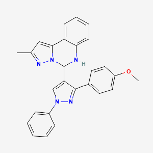 5-[3-(4-methoxyphenyl)-1-phenyl-1H-pyrazol-4-yl]-2-methyl-5,6-dihydropyrazolo[1,5-c]quinazoline