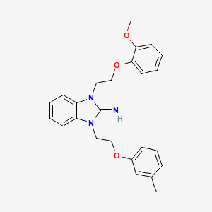 molecular formula C25H27N3O3 B15022079 1-[2-(2-methoxyphenoxy)ethyl]-3-[2-(3-methylphenoxy)ethyl]-1,3-dihydro-2H-benzimidazol-2-imine 