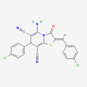 5-Amino-7-(4-chlorophenyl)-2-[(4-chlorophenyl)methylene]-3-oxo-4,7-dihydro-1,3-thiazolidino[3,2-a]pyridine-6,8-dicarbonitrile