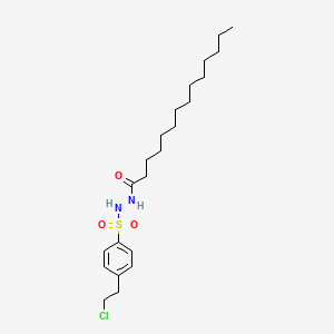 molecular formula C22H37ClN2O3S B15022110 N'-{[4-(2-chloroethyl)phenyl]sulfonyl}tetradecanehydrazide 