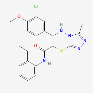 molecular formula C21H22ClN5O2S B15022112 6-(3-chloro-4-methoxyphenyl)-N-(2-ethylphenyl)-3-methyl-6,7-dihydro-5H-[1,2,4]triazolo[3,4-b][1,3,4]thiadiazine-7-carboxamide 