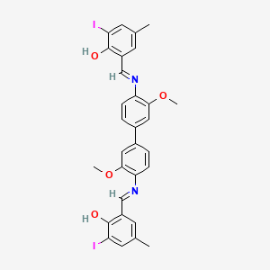 2,2'-{(3,3'-dimethoxybiphenyl-4,4'-diyl)bis[nitrilo(E)methylylidene]}bis(6-iodo-4-methylphenol)