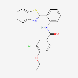 molecular formula C22H17ClN2O2S B15022178 N-[2-(1,3-benzothiazol-2-yl)phenyl]-3-chloro-4-ethoxybenzamide 