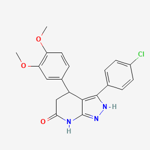 3-(4-chlorophenyl)-4-(3,4-dimethoxyphenyl)-2,4,5,7-tetrahydro-6H-pyrazolo[3,4-b]pyridin-6-one