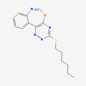 molecular formula C16H18N4OS B15022212 3-(Hexylsulfanyl)[1,2,4]triazino[5,6-d][3,1]benzoxazepine 