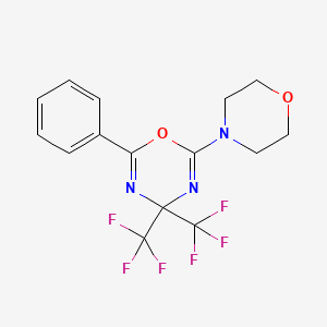 molecular formula C15H13F6N3O2 B15022232 2-Morpholino-6-phenyl-4,4-bis(trifluoromethyl)-1,3,5-oxadiazine 