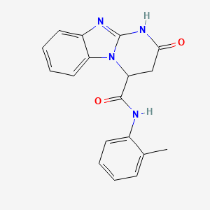 molecular formula C18H16N4O2 B15022237 N-(2-methylphenyl)-2-oxo-1,2,3,4-tetrahydropyrimido[1,2-a]benzimidazole-4-carboxamide 