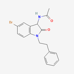 N-[5-bromo-2-oxo-1-(2-phenylethyl)-2,3-dihydro-1H-indol-3-yl]acetamide