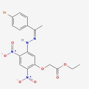 ethyl (5-{(2Z)-2-[1-(4-bromophenyl)ethylidene]hydrazinyl}-2,4-dinitrophenoxy)acetate