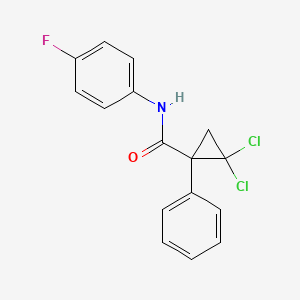 2,2-dichloro-N-(4-fluorophenyl)-1-phenylcyclopropane-1-carboxamide