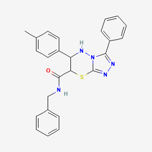 molecular formula C25H23N5OS B15022279 N-benzyl-6-(4-methylphenyl)-3-phenyl-6,7-dihydro-5H-[1,2,4]triazolo[3,4-b][1,3,4]thiadiazine-7-carboxamide 