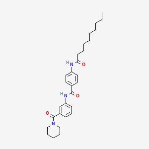 molecular formula C29H39N3O3 B15022287 4-(decanoylamino)-N-[3-(piperidin-1-ylcarbonyl)phenyl]benzamide 