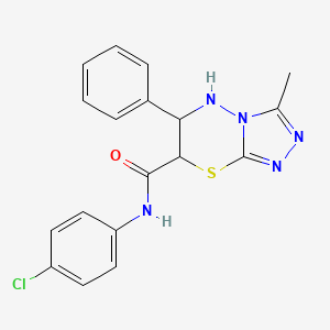 molecular formula C18H16ClN5OS B15022289 N-(4-chlorophenyl)-3-methyl-6-phenyl-6,7-dihydro-5H-[1,2,4]triazolo[3,4-b][1,3,4]thiadiazine-7-carboxamide 