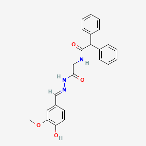 N-({N'-[(E)-(4-Hydroxy-3-methoxyphenyl)methylidene]hydrazinecarbonyl}methyl)-2,2-diphenylacetamide