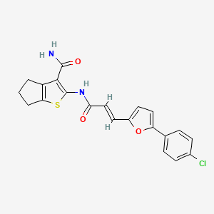 2-({(2E)-3-[5-(4-chlorophenyl)-2-furyl]prop-2-enoyl}amino)-5,6-dihydro-4H-cyclopenta[b]thiophene-3-carboxamide