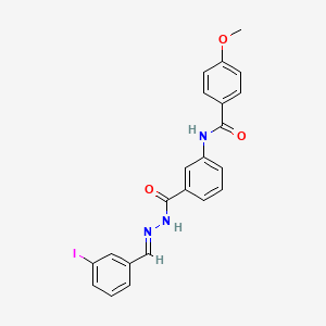 molecular formula C22H18IN3O3 B15022311 N-(3-{N'-[(E)-(3-Iodophenyl)methylidene]hydrazinecarbonyl}phenyl)-4-methoxybenzamide 